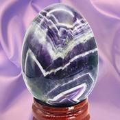 Amethyst Crystal Egg Chevron Amethyst Natural Stone Carving image