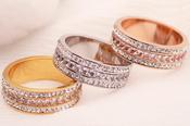 Three Row Eternity Ring Gold |  Silver | Rose Gold Ring image