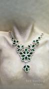 Emerald Crystal Necklace 925 Sterling Silver image