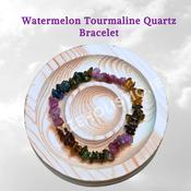 Tourmaline Watermelon Quartz Chip Bracelet Multicolour Chakra image