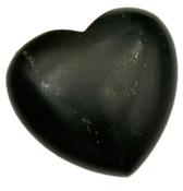 Shungite Stone Heart Shape Carving Black Tumbled Crystal EMF protector image