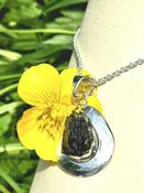 Moldavite Crystal Sterling Silver Amulet Necklace Pendant image