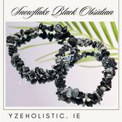 Snowflake Black Obsidian Crystal Chip Bracelet image