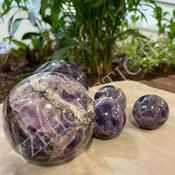 Amethyst Sphere Crystal Quartz Deep Purple Chevron Amethyst Natural Stone image