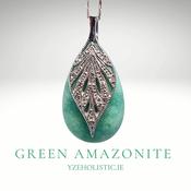 Natural Green Amazonite Crystal pendant necklace image