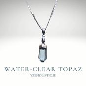 London Clear Blue Topaz Crystal Pendant Necklace image