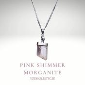 Pink Shimmer Morganite Crystal Pendant Necklace image