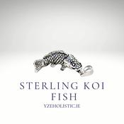 Sterling Koi Fish Pendant Necklace 925 Solid Silver image