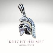 Knight Helmet Pendant Necklace 925 Sterling Silver image