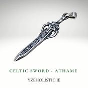 Wiccan Celtic Athame Pendant Necklace 925 Sterling Silver image