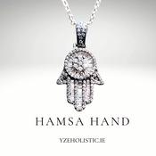 HAMSA HAND PENDANT NECKLACE JEWELLERY 925 STERLING SILVER image