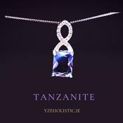 Tanzanite Crystal Pendant Necklace 925 Sterling Silver image