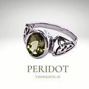 Peridot Crystal 925 Sterling Silver Ring Celtic Knot image