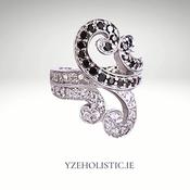 Obsidian Snake Shake 925 Sterling Silver Ring image