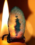 Agate Geode Crystal Lamp Crystal Cut Base Lamp Complete - Teal image
