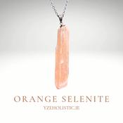 Orange Selenite Rough Gemstone Pendant Necklace image