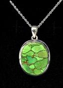 Green Mohave Turquoise Pendant Necklace Celtic image