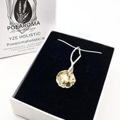 Citrine Shell Crystal 925 Sterling Silver Pendant Necklace image