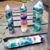 Fluorite Crystal Quartz Crystal Tower Natural Stone Energy Generator image