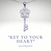 Silver 'Key To Your Heart' 925 Sterling Silver Pendant Necklace image