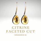Citrine Crystal Natural Stone 925 Sterling Silver Earrings image