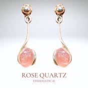 Rose Quartz Crystal 925 Sterling Silver Earrings image