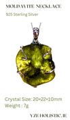 Moldavite Crystal Necklace Pendant Rough Real image