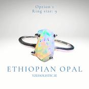 Ethiopian Opal Protection Crystal 925 Sterling Silver Ring image