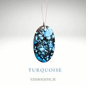 Turquoise Oval Shape Pendant Necklace 925 Sterling Silver image