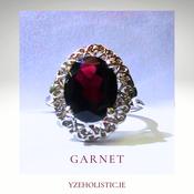 Garnet Gemstone Crystal 925 Sterling Silver Ring image