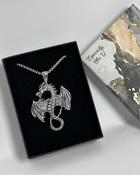 Dragon Titanium Steel Silver Pendant Necklace image