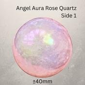 ANGEL AURA ROSE QUARTZ CRYSTAL SPHERE - Unconditional Love crystal 40mm image