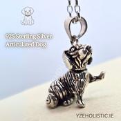 Articulated Moving Dog 925 Sterling Silver Pendant Necklace image