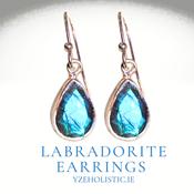 Labradorite Natural Stone Earrings 925 Sterling Silver image