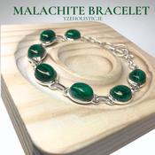 Malachite Natural Stone 925 Sterling Silver Bracelet image
