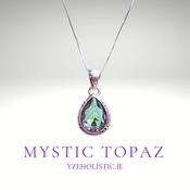 Mystic Topaz Crystal Drop 925 Sterling Silver Pendant Necklace image