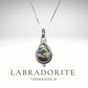 Labradorite Natural Stone Necklace 925 Sterling Silver image