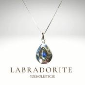 Rainbow Labradorite Natural Stone Necklace 925 Sterling Silver image