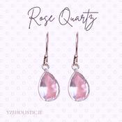 Rose Quartz Crystal 925 Sterling Silver Earrings image