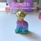Cat Bismuth Crystal Carving Rainbow Multicolour image