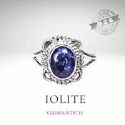 Iolite Natural Stone Ring 925 Sterling Silver Vintage image