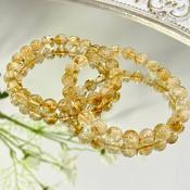 Citrine Crystal Bracelet - Real Genuine, Natural Stone Bead Bracelet ±10mm image