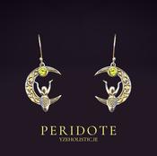 Goddess Moon Crystal Earrings 925 Sterling Silver Earrings Peridot / Mystic Topaz image