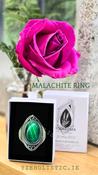 Malachite Crystal Ring - Genuine Stone 925 Solid Sterling Silver image