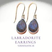 Labradorite Natural Stone Earrings 925 Sterling Silver image