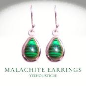Malachite Earrings "Euphoria" Genuine Stone Crystal Collection image