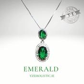 Emerald Drop Crystal 925 Sterling Silver Necklace image