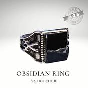 Black Obsidian 925 Sterling Silver Ring image