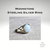 Moonstone Gemstone Ring 925 Sterling Silver Ring Natural Stone Crystal Jewellery image