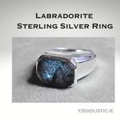 Labradorite Crystal Ring 925 Sterling Silver image
